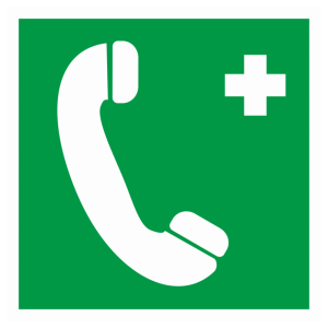 Знак безопасности EC-06 «Телефон связи с медицинским пунктом (скорой медицинской помощью)»